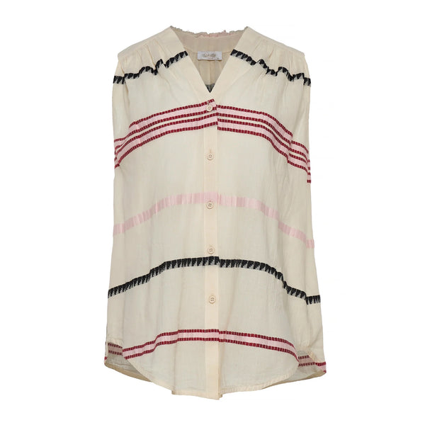 Devotion Twins Noressa V-Neck Top - Ecru