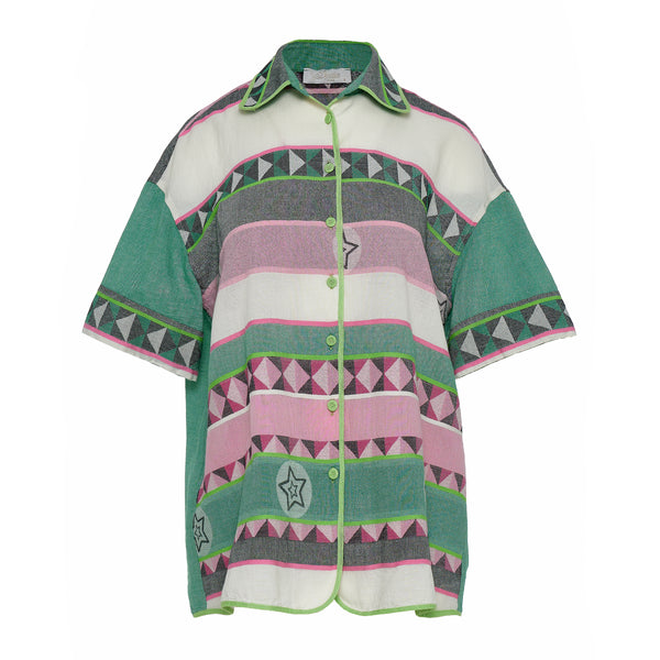Devotion Twins Zaria Shirt - Green / Pink