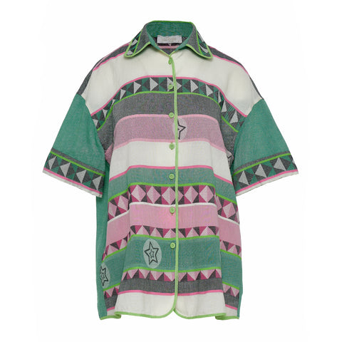 Devotion Twins Zaria Shirt - Green / Pink