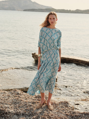 Devotion Twins Elara Maxi Skirt - Turquoise
