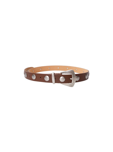 Black Colour BCElly Studded Belt - Espresso Choc