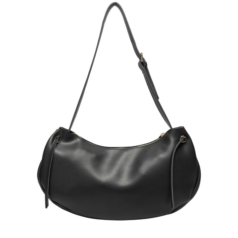 Every Other Bags Single Strap Large Slouch Zip Shoulder Bag - Black