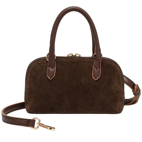 Every Other Mini Suede Effect Bowling Bag - Brown