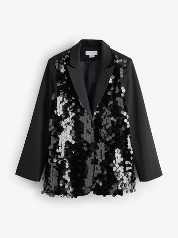 Never Fully Dressed Black Sequin Blazer