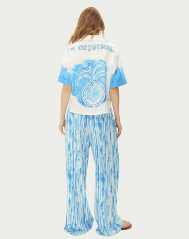 Me369 Aria Cropped Linen Shirt - Indigo