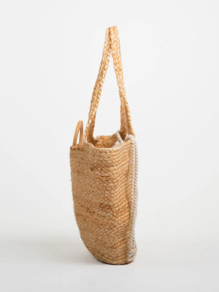 Ellyla Anaya Jute & Organic Cotton Basket Bag with FSC Handle