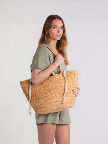 Ellyla Anaya Jute & Organic Cotton Basket Bag with FSC Handle