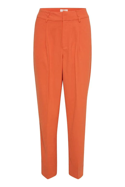 Cream High Waisted Trousers - Orange