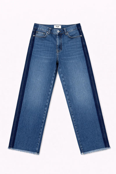 FIVE Paris Lena Crop Jeans - Medium Denim Blue