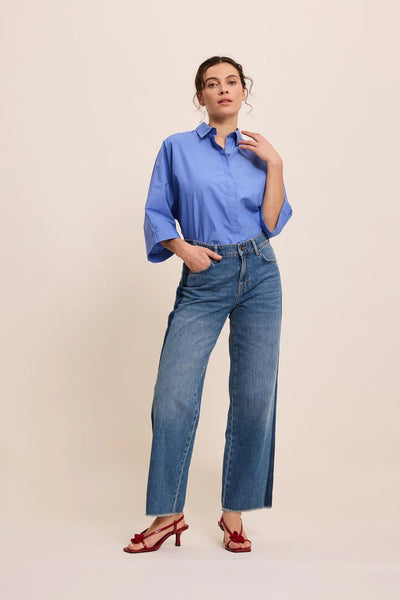 FIVE Paris Lena Crop Jeans - Medium Denim Blue