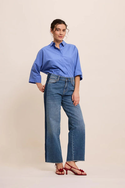 FIVE Paris Lena Crop Jeans - Medium Denim Blue