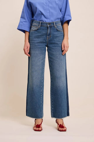 FIVE Paris Lena Crop Jeans - Medium Denim Blue