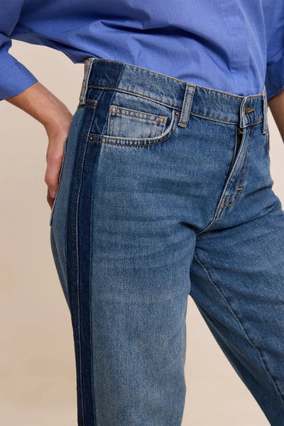 FIVE Paris Lena Crop Jeans - Medium Denim Blue