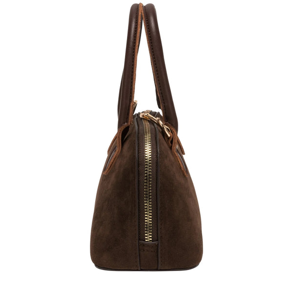 Every Other Mini Suede Effect Bowling Bag - Brown