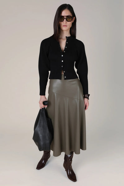 VI.VE.RE Rana Fit and Flare Skirt - Taupe