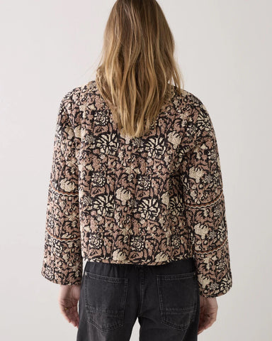 Summum Woman Blockprint Reversible Jacket - Black