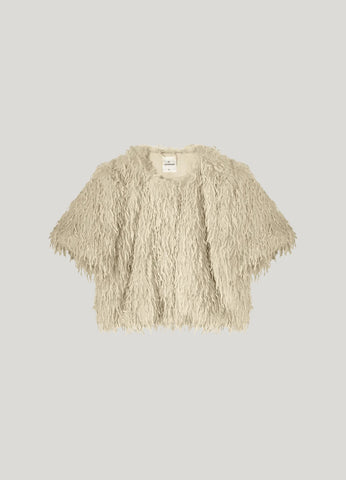 Summum Faux Feather Jacket - Creme