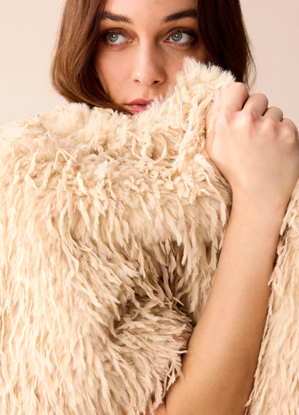 Summum Faux Feather Jacket - Creme