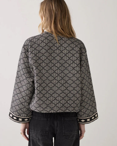 Summum Woman Reversible Kimono Jacquard Jacket - Black