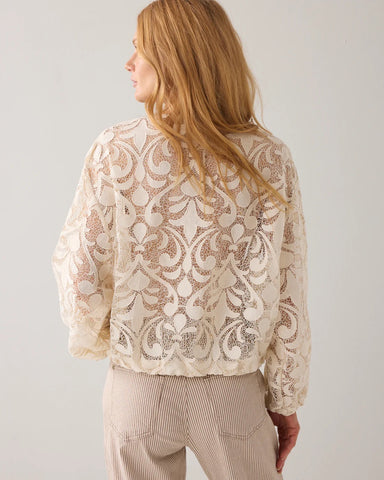 Summum Woman Lace Bomber Jacket - Ivory