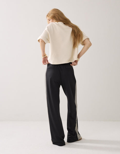 Summum Woman Side Stripe Track Pant - Black