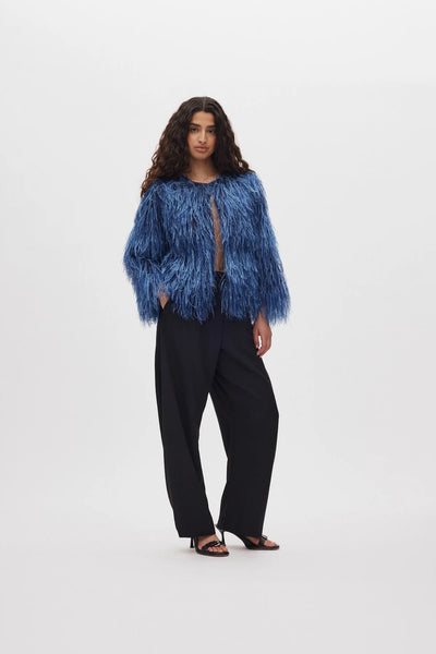 Rabens Saloner Safi Plume Blouse - Blue