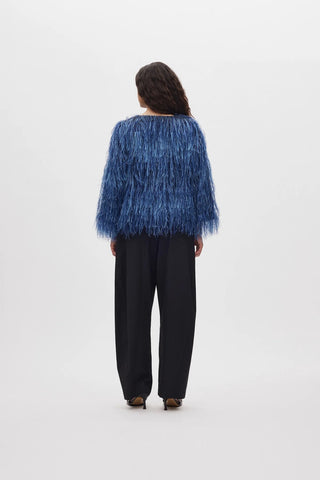 Rabens Saloner Safi Plume Blouse - Blue