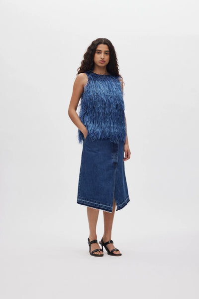 Rabens Saloner Piper Plume Tank Top - Blue