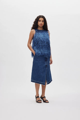 Rabens Saloner Piper Plume Tank Top - Blue