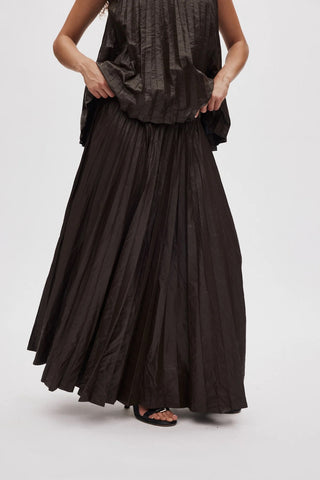 Rabens Saloner Simonia Pleats Skirt -  French Toast