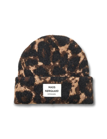 MADS NØRGAARD Tosca Anuska AOP Beanie Hat - Leopard