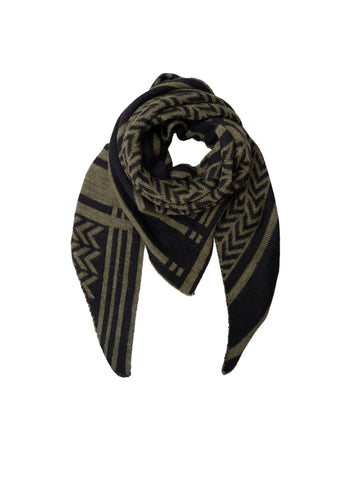 Black Colour BCBex Triangle Scarf - Army