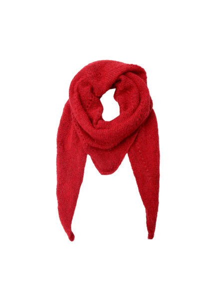 Black Colour Dell Knitted Mini Scarf - Red