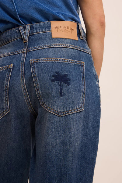 FIVE Paris Billie Ballon Jeans - Medium Denim Blue