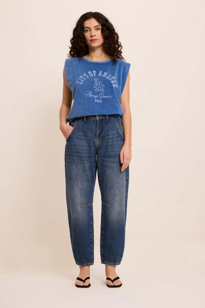 FIVE Paris Billie Ballon Jeans - Medium Denim Blue