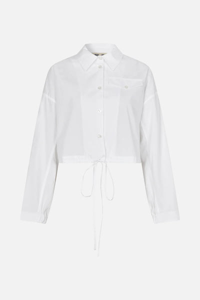 BAUM UND PFERDGARTEN Bryce Cropped Shirt with Tie - Bright White