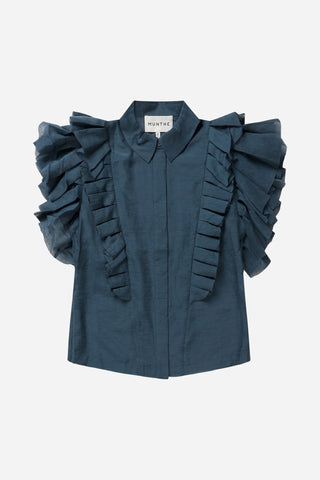 Munthe Must Frill Blouse - Navy
