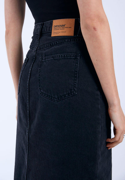 Dr Denim Myra Maxi Denim Skirt - Washed Black