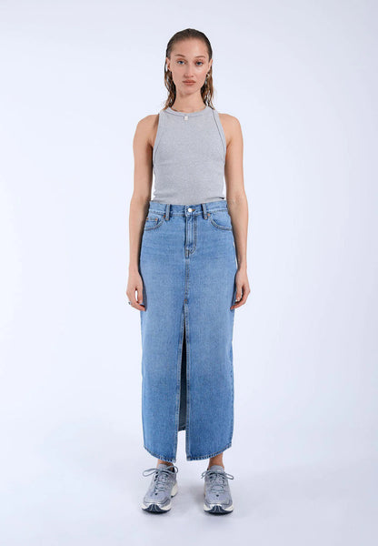 Dr Denim Myra Maxi Denim Skirt - Stream Sky Retro