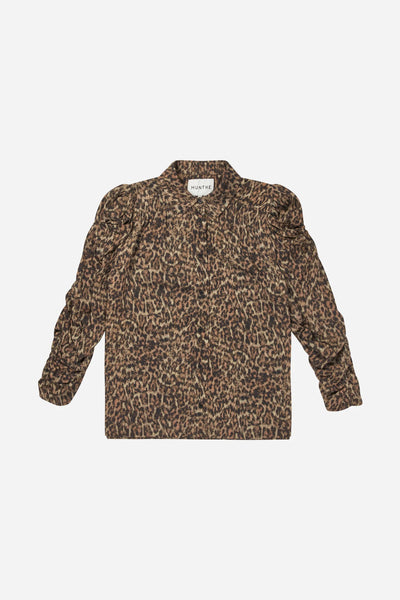 MUNTHE Tiella Long Sleeve Blouse - Leopard Print