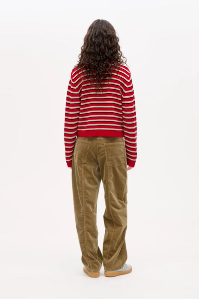 Baum Und Pferdgarten Core Knit Stripe Sweater - Crimson Red