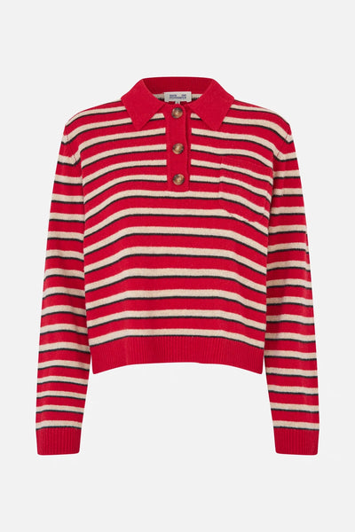 Baum Und Pferdgarten Core Knit Stripe Sweater - Crimson Red