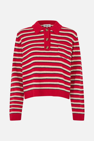 Baum Und Pferdgarten Core Knit Stripe Sweater - Crimson Red