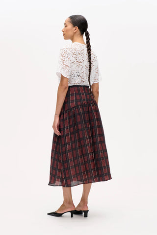 Baum Und Pferdgarten Sabena Skirt - Dark Red Check