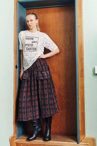 Baum Und Pferdgarten Sabena Skirt - Dark Red Check