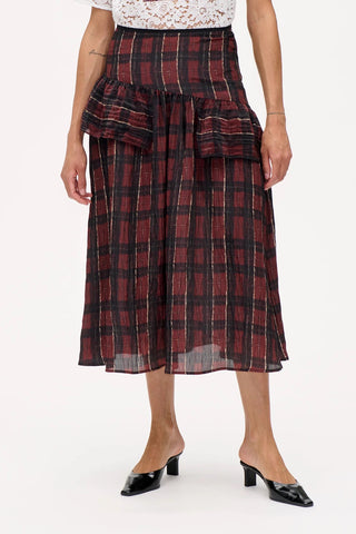 Baum Und Pferdgarten Sabena Skirt - Dark Red Check