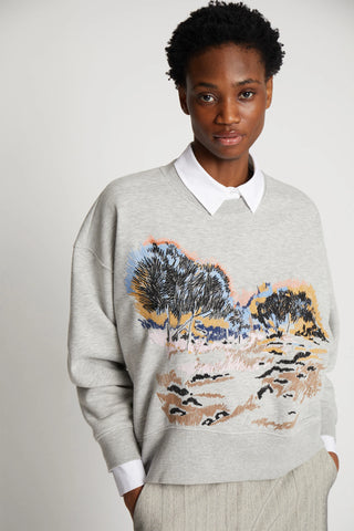 Munthe Sazzily Embroidered Sweatshirt - Grey