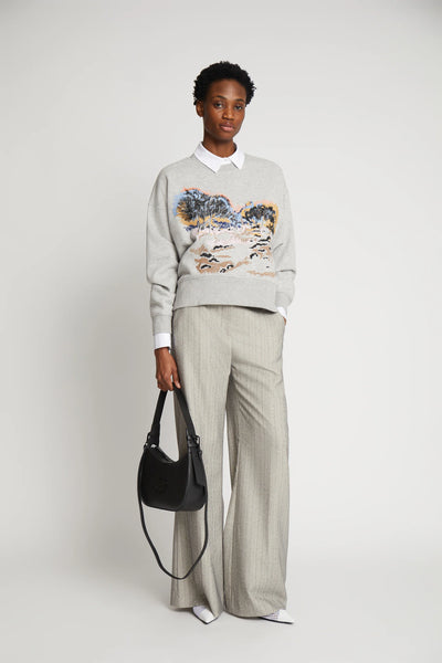 Munthe Sazzily Embroidered Sweatshirt - Grey