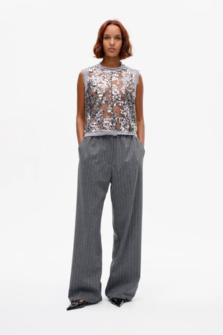 Baum Und Pferdgarten Manira Sequin Top - Grey Sequins