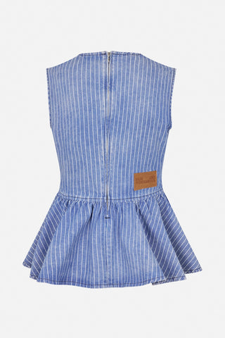 Baum Und Pferdgarten Merja Denim Sleeveless Top - Dutch Blue Stripe